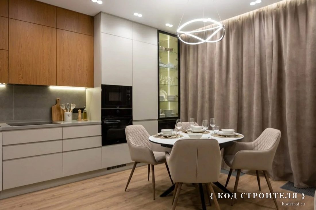 Квартира 100 м² — Кухня, результат после ремонта
