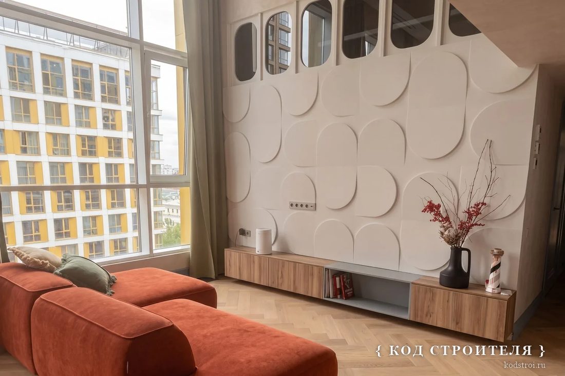 Квартира 60 м² — Гостиная, результат после ремонта
